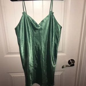 teal satin top/dress